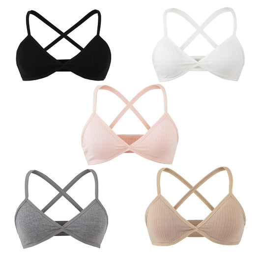 FREEDOMBEAUTY | Bust Pad Removable Triangle Cup Bra 2025 Sexy Comfortable French Bra Small Suspender Summer