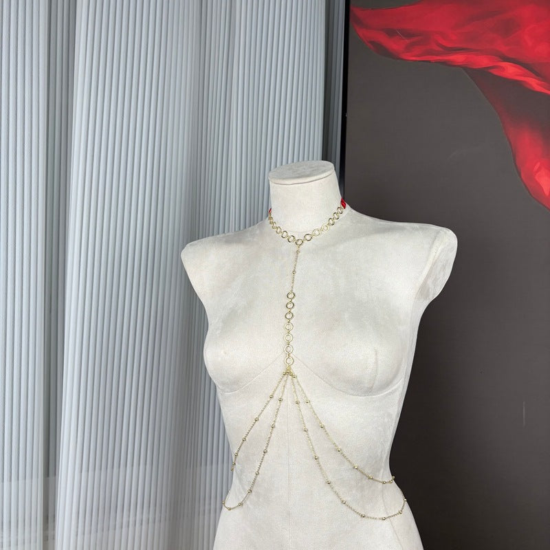 FREEDOMBEAUTY | FQ287234 Embroidery Underwear Set Series Mesh Perspective Sex Underwear Waist Women's Nightdress Cross-border Black