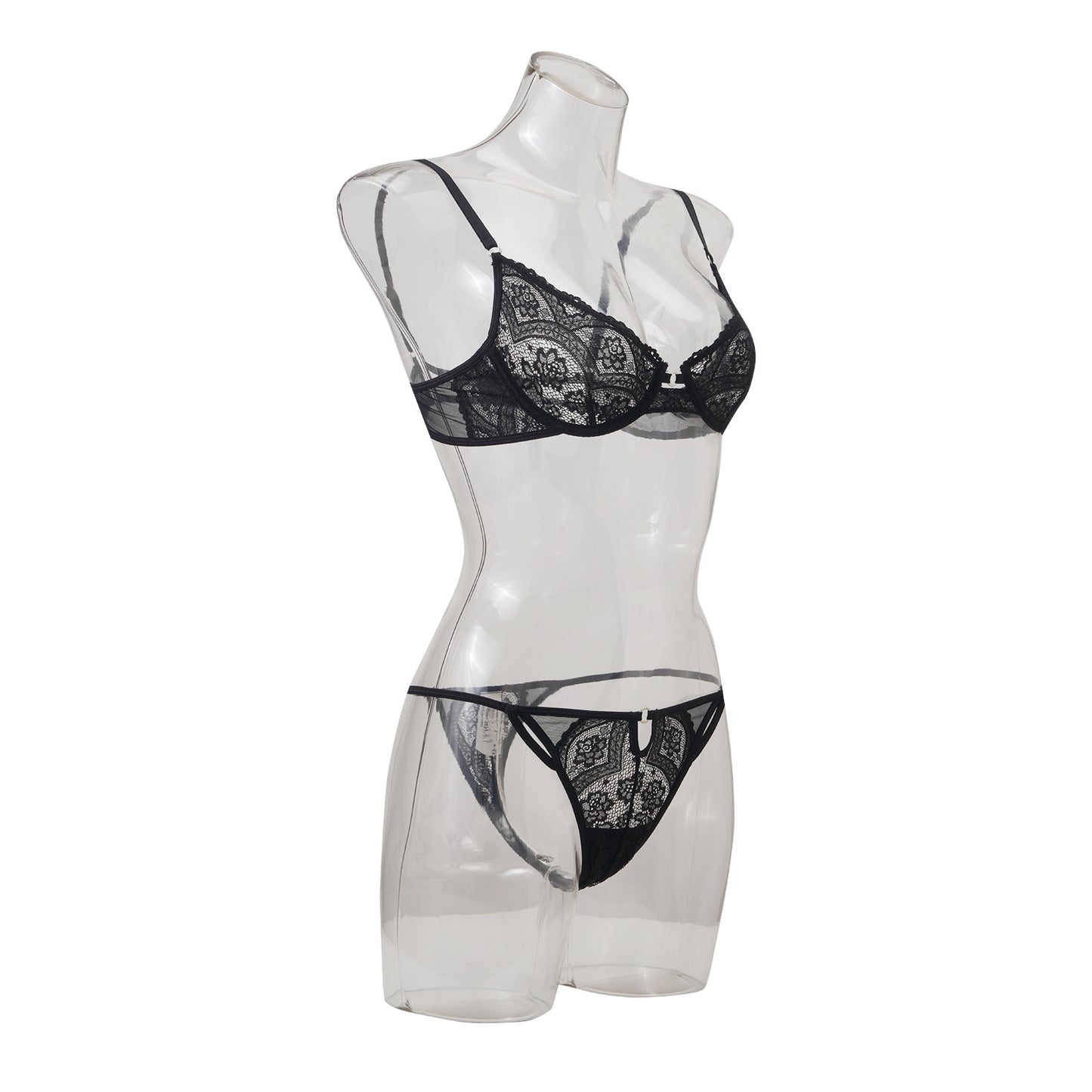 Freedombeauty | French Lace Bra Set Women's Sexy Underwear Triangle Cup Steel Rim Comfortable Thin See-Through Bra