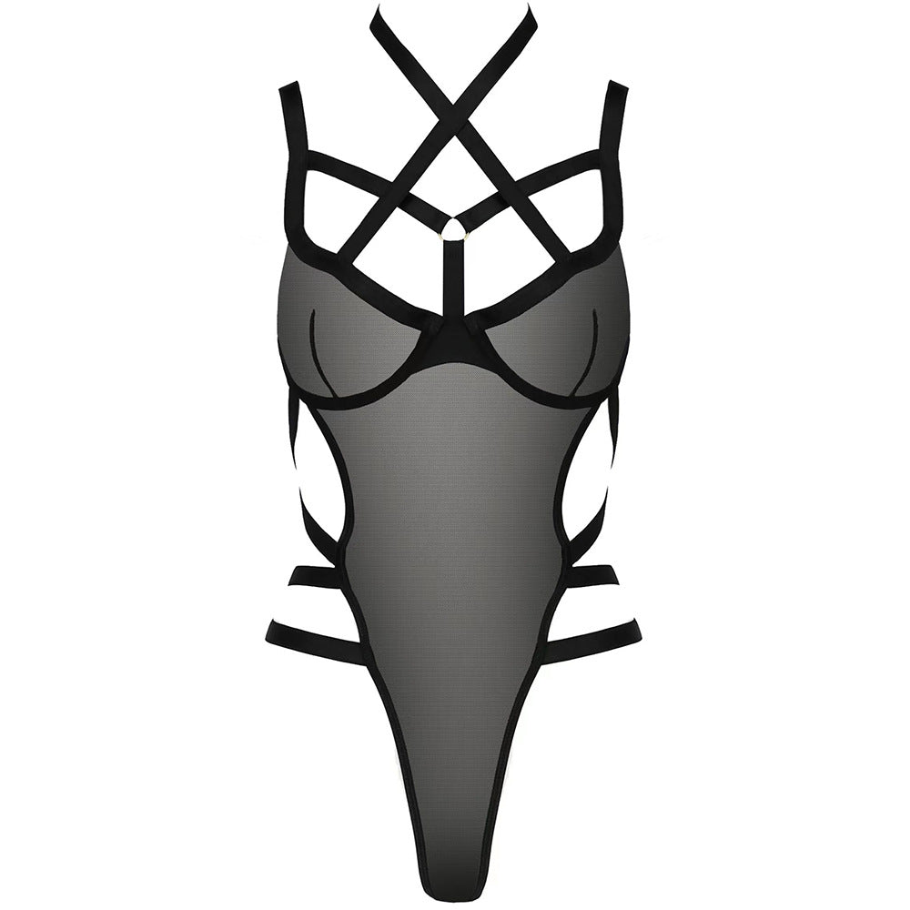 Freedombeauty | New Perspective Mesh Breathable Sexy Temptation Strap Three-point Sex Lingerie onesie