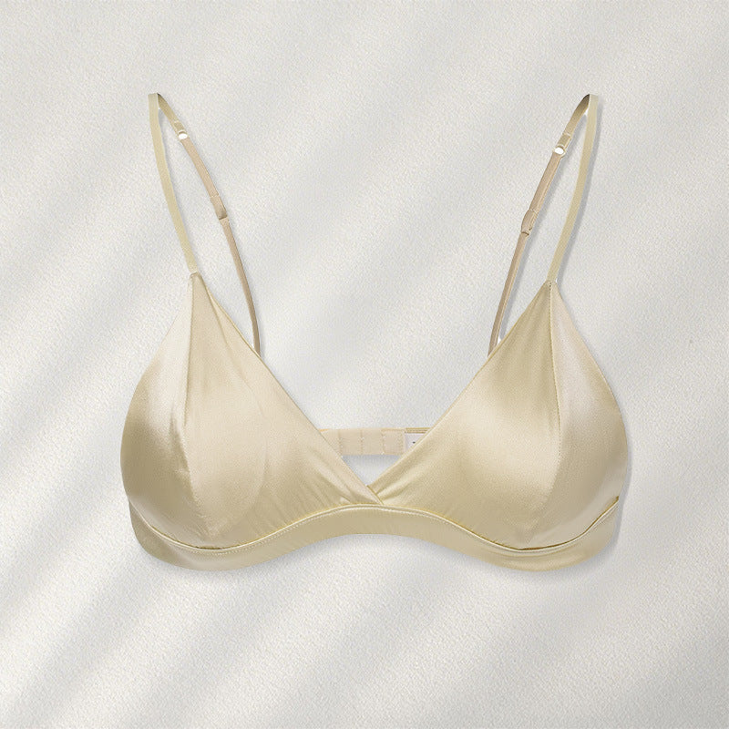 FREEDOMBEAUTY | mulberry silk underwear set sexy French triangle cup silk bra underwear women