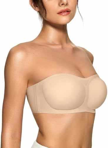 FREEDOMBEAUTY |OEAK Womens Strapless Bras Push Up Bandeau Bra Non Slip Wire