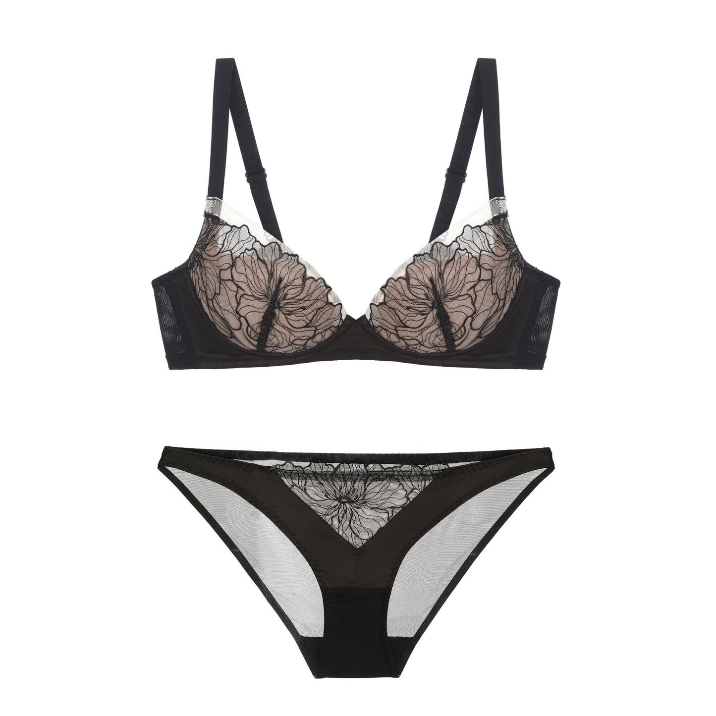 FREEDOMBEAUTY | Lace without steel ring to show the size of the chest, the upper support of the chest is gathered and closed, and the secondary breasts are adjusted. Underwear women's suit bra cover