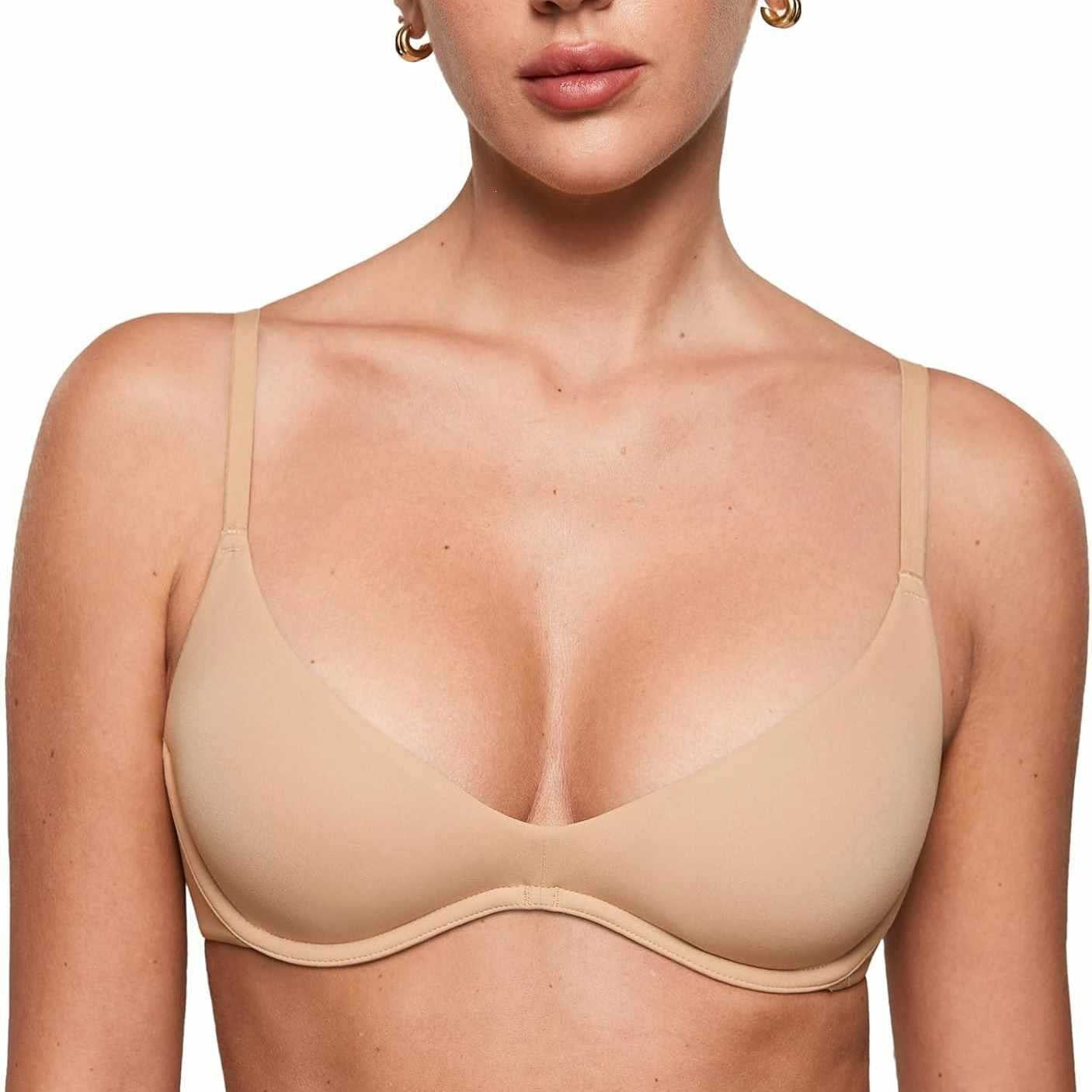FREEDOMBEAUTY |Women's Inbarely Plus Plunge Bra - Unlined Under