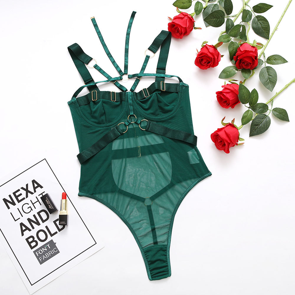 Freedombeauty | New multi-color mesh breathable three-point strap sex  bodysuit women 0971