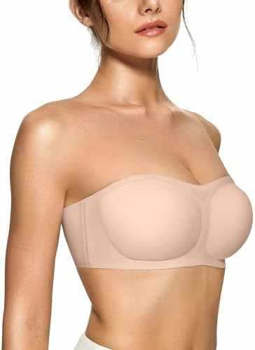 FREEDOMBEAUTY |OEAK Womens Strapless Bras Push Up Bandeau Bra Non Slip Wire