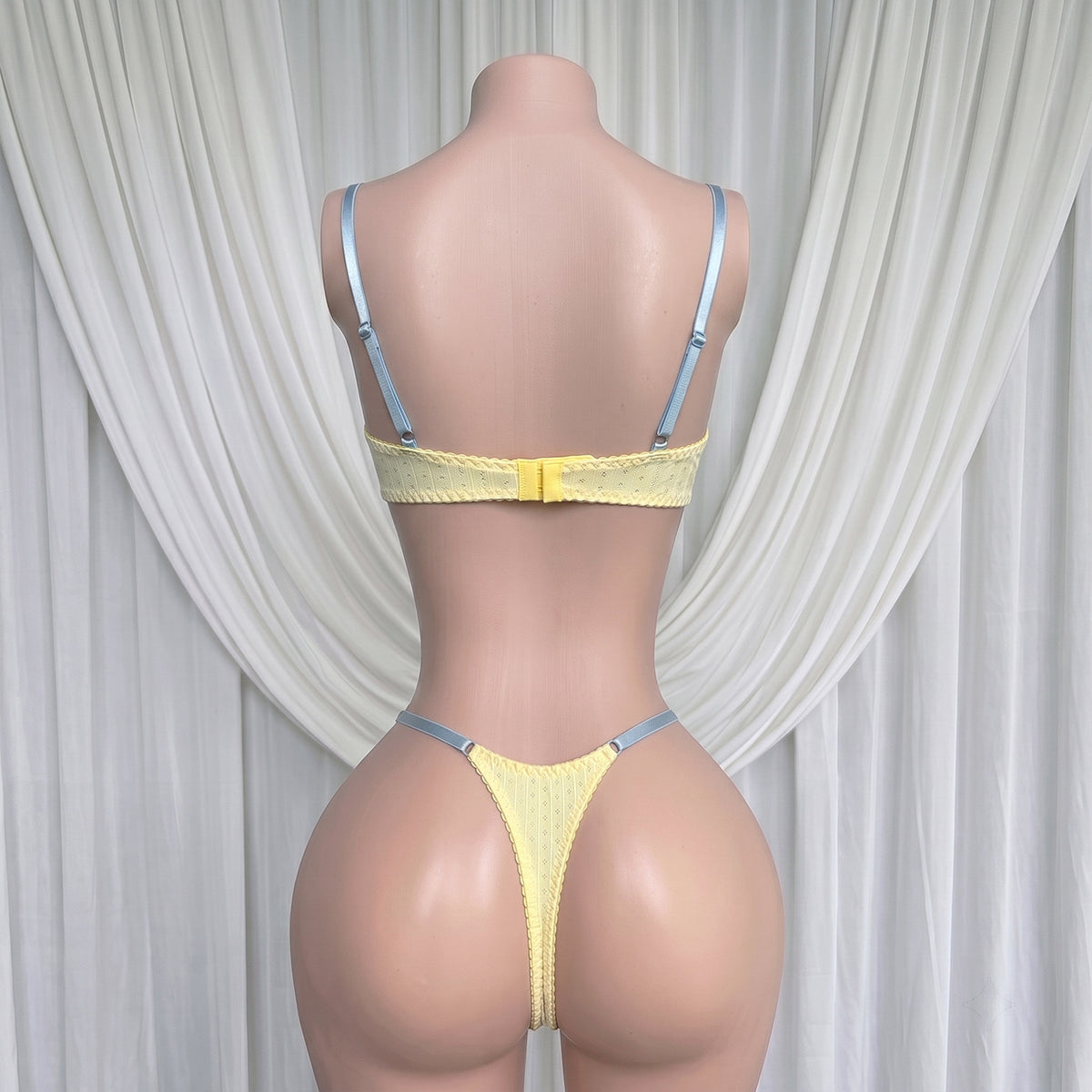 FREEDOMBEAUTYDIER sweet girl contrasting bra set, bow thong underwear wholesale two-piece set