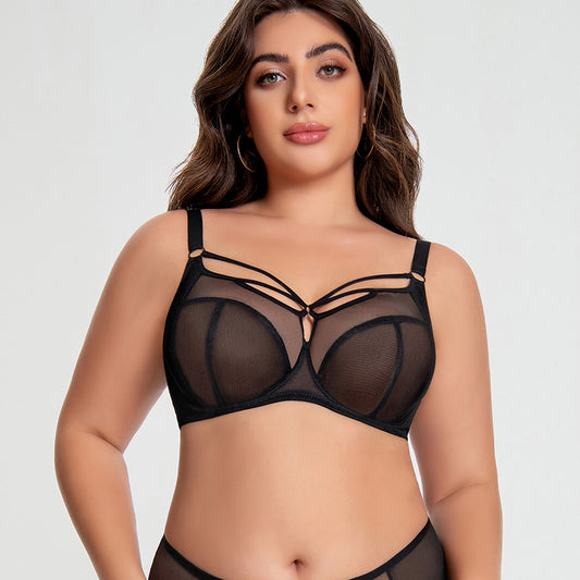 Freedombeauty | Large size underwear women's big breasts show small anti-sagging gathering breathable thin full cup fat MM bra wholesale