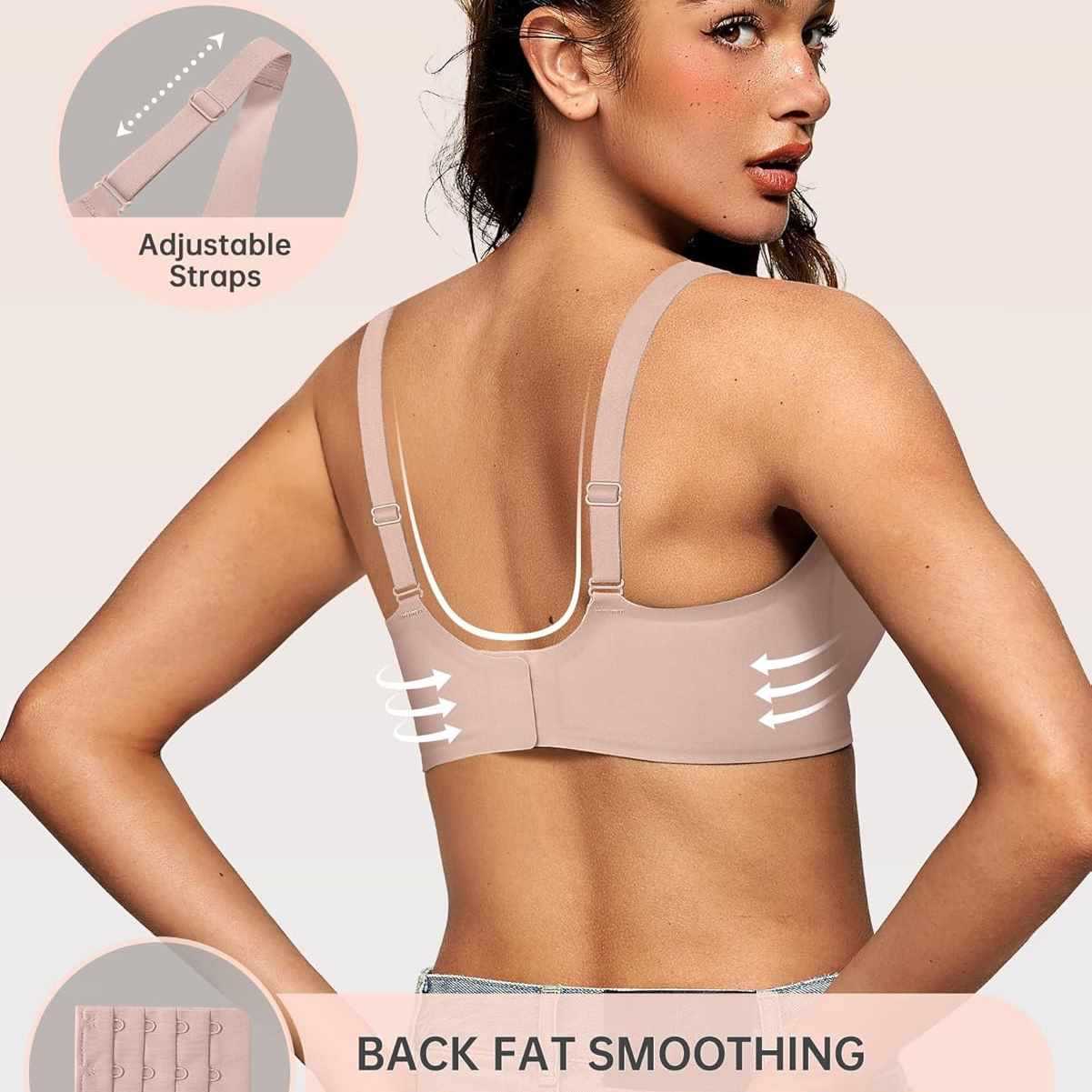 FREEDOMBEAUTY |OEAK Womens Deep V Bras Wireless Comfortable Bra Supportive
