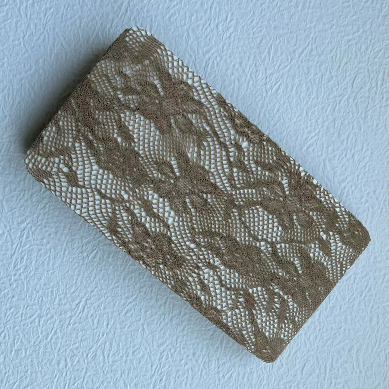 FREEDOMBEAUTY | Spring/Summer 2024 New Vintage French Flower Rose Bouquet Coffee Mesh Socks Jacquard Pantyhose Hollow Brown