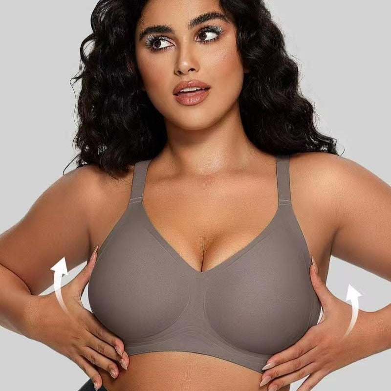 FREEDOMBEAUTY | Cross-border European and American seamless soft support wireless fixed cup comfortable bra bra underwear women's gathering lifting upward support