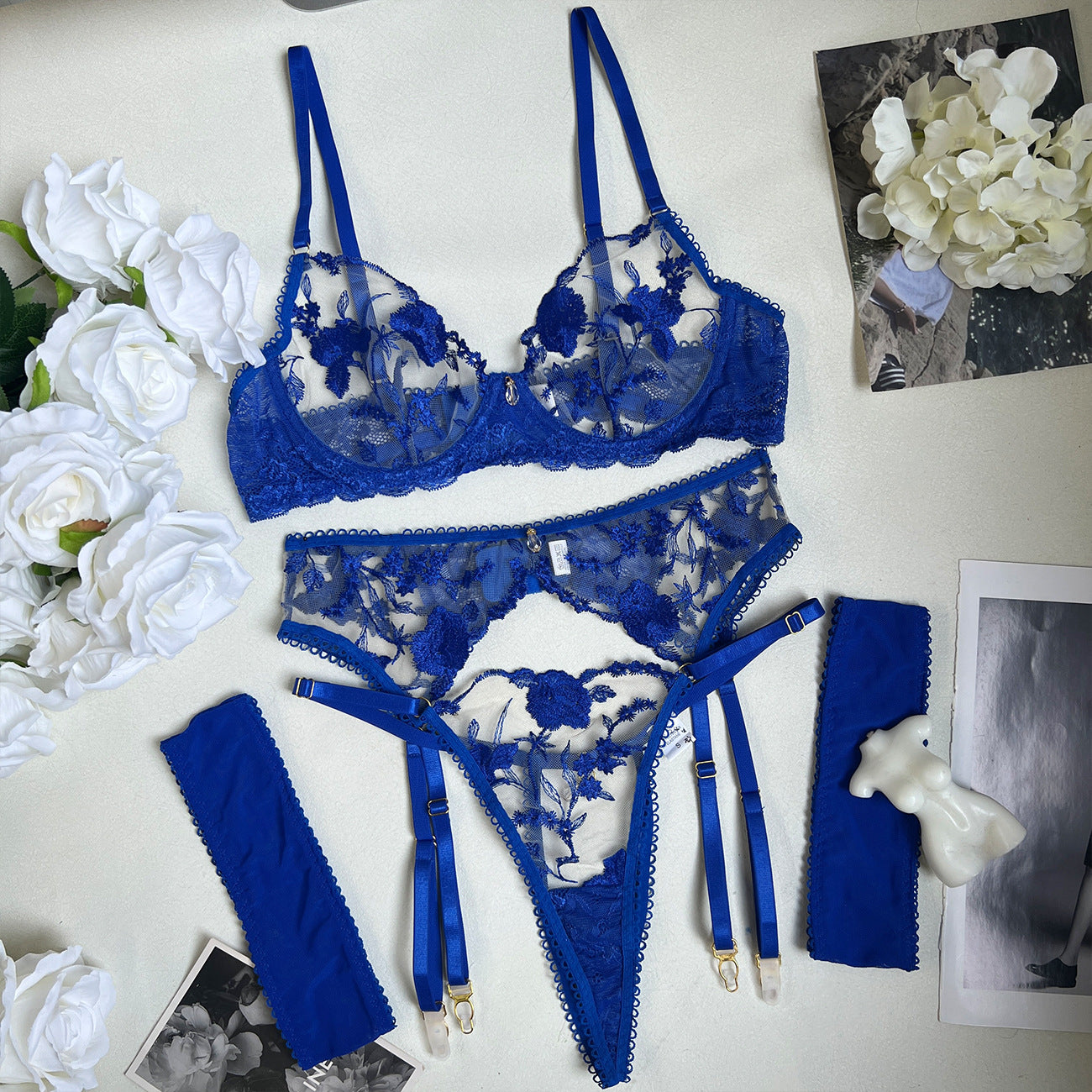 freedombeauty|Heavy Industry Embroidery Splicing Lace Straps Sex Underwear Sex Underwear Kit lingerie set