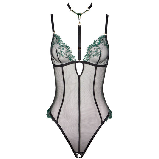 Freedombeauty | FQ2767 Deep V no-take-off onesie lingerie tulle sexy exposed buttocks cross back seduction network