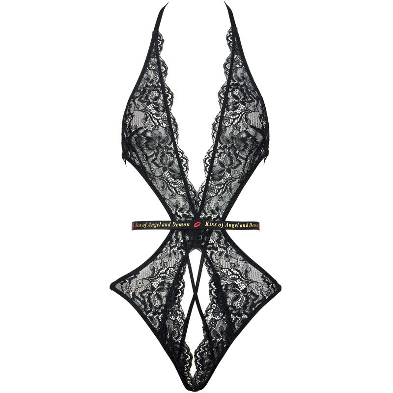 FREEDOMBEAUT | FQ2808 sexy lingerie popular ins style sexy temptation lace hot pure desire free waist black onesie