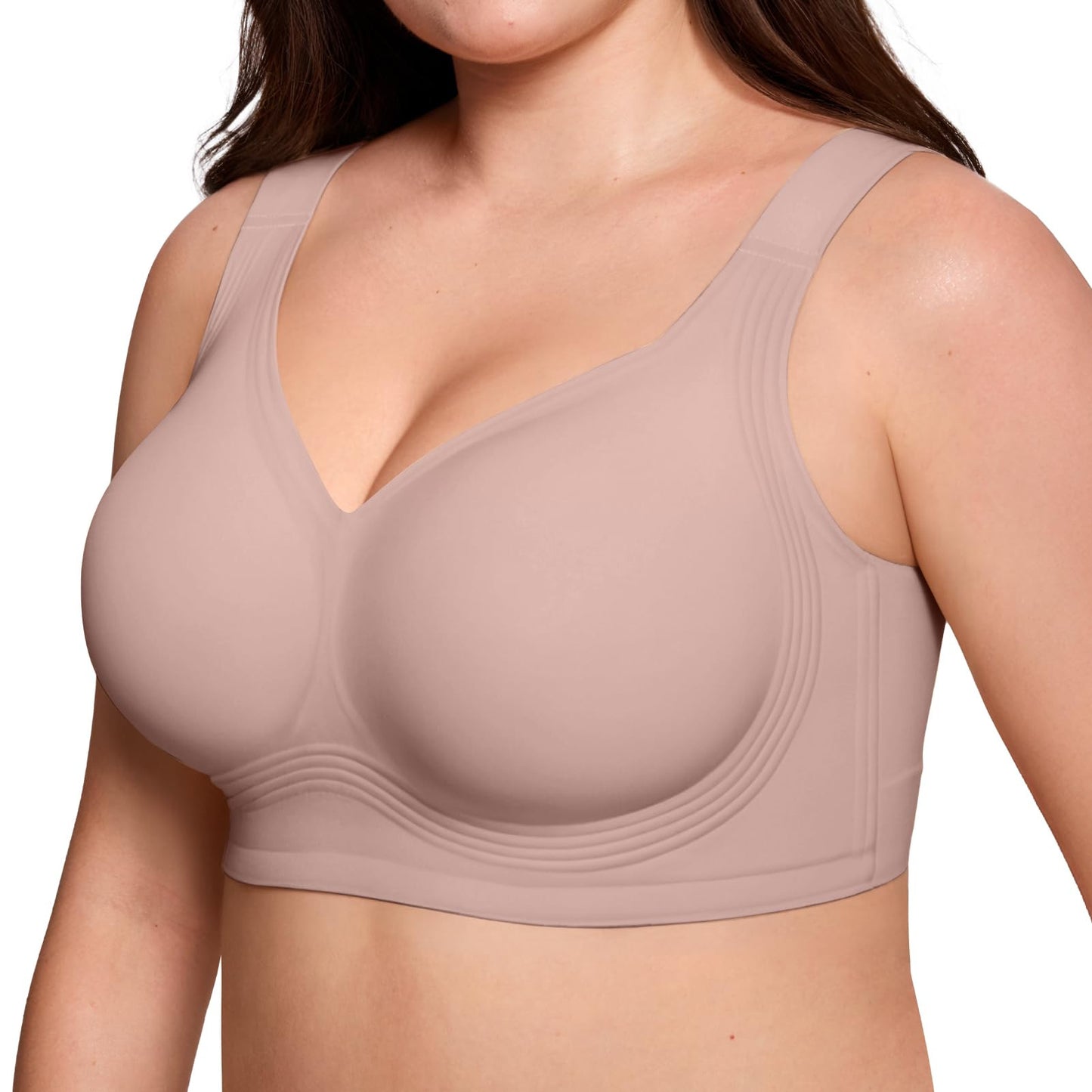 FREEDOMBEAUTY | Export Soft Support Large Bust Bra for Women, Seamless, Thin, Wireless, Push-Up Comfortable Full-Size Girl Jelly Bra