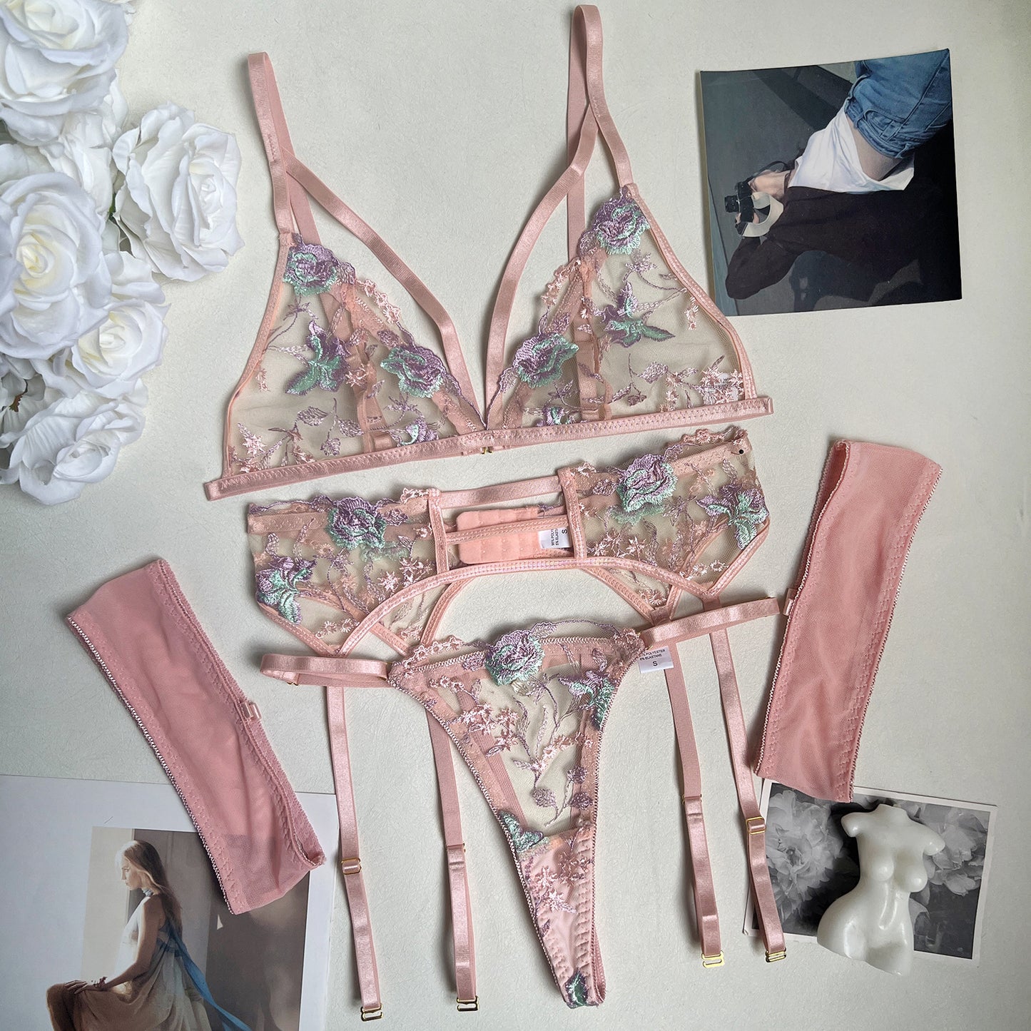FREEDOMBEAUTY | Sex Embroidery Underwear Set Underwear Set