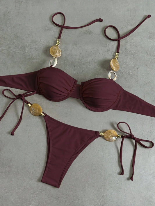 FREEDOMBEAUTY | 2026 New Bikini Set Amazon Split