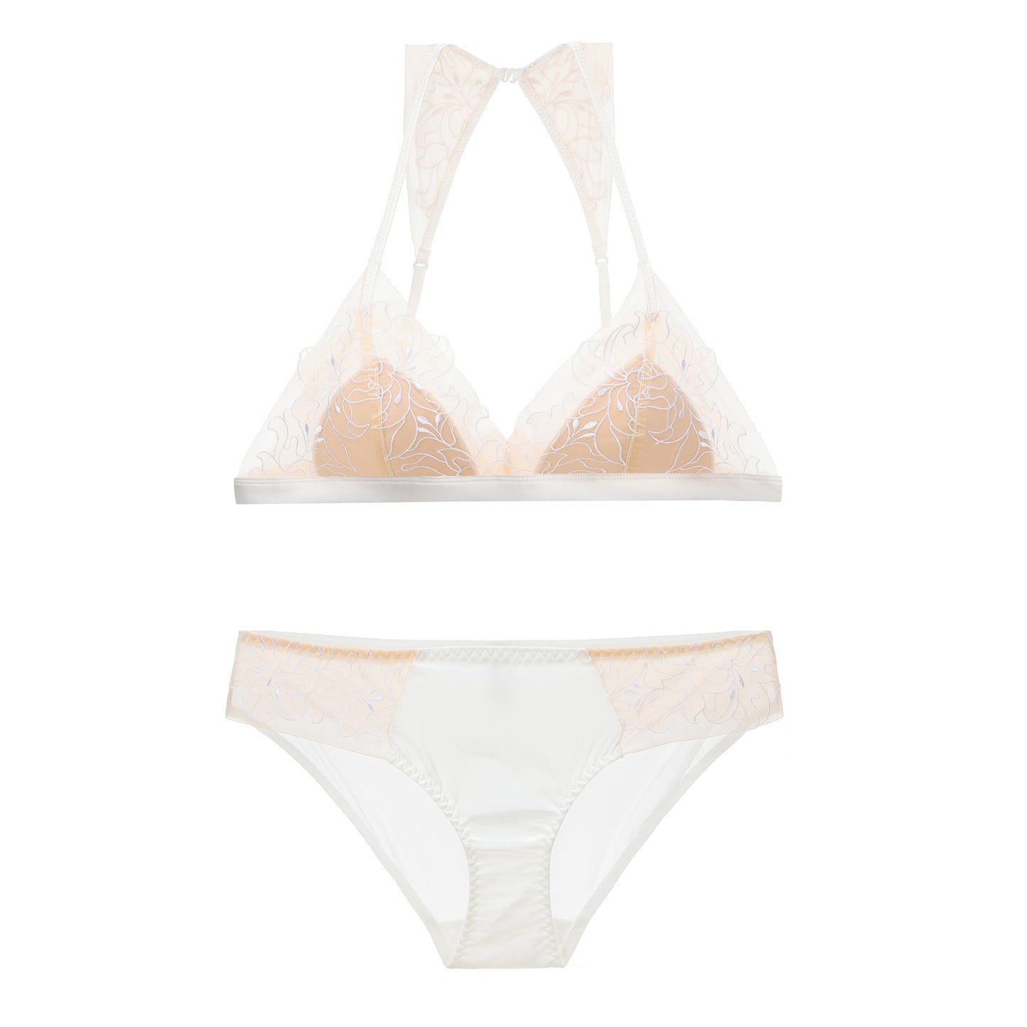 FREEDOMBEAUTY | French triangle cup underwear women's suit beautiful back bra integrated European and American style pure desire sexy no steel ring bra wholesale