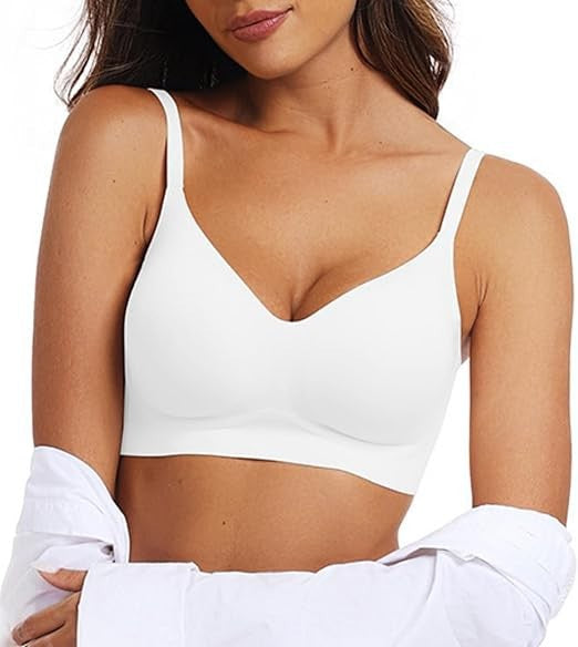 FREEDOMBEAUTY | Vertvie Women's Seamless Bra Wireless Comfort, Folds Up Like Butter, Soft for All Girls