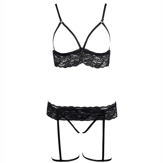 FREEDOMBEAUTY | FQ2706 erotic lingerie lace milk sexy pajamas open free panties thong set with leg rings