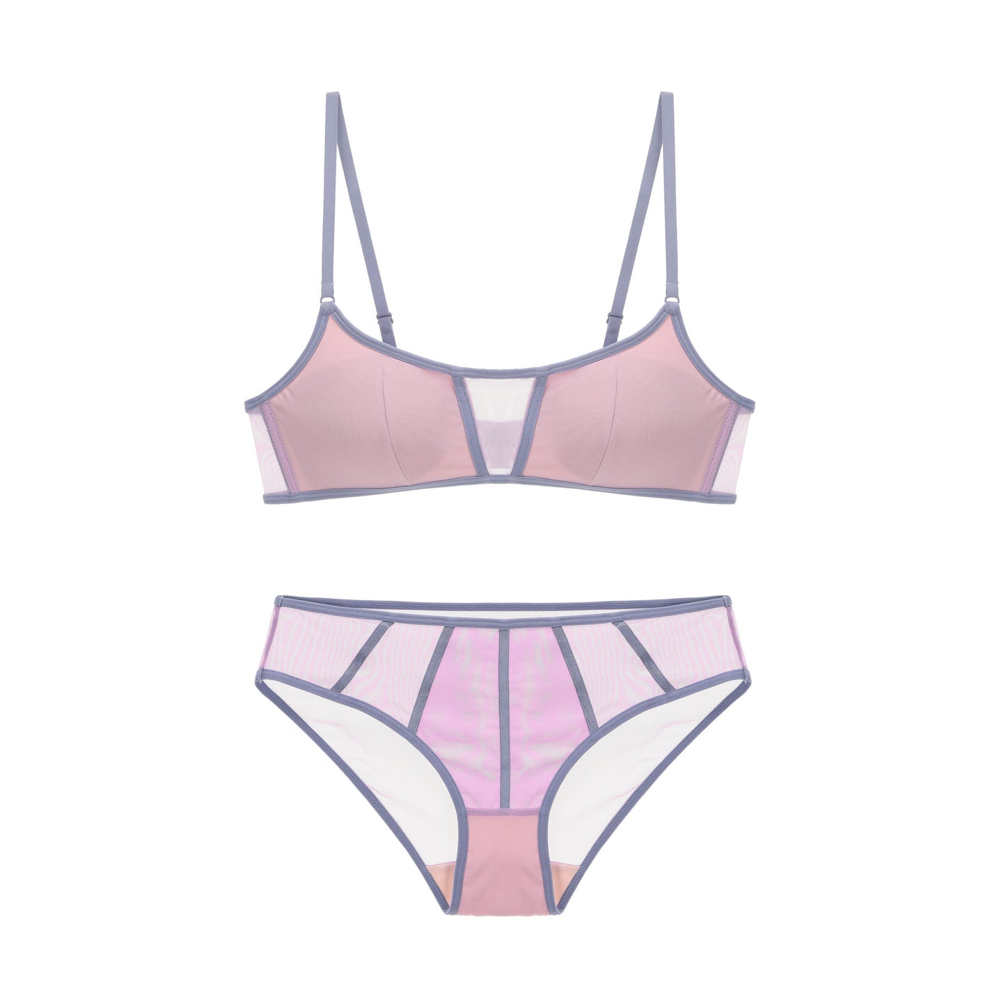 FREEDOMBEAUTY | Summer breathable contrasting mesh girls' underwear thin steel rim with chest pad anti-light comfortable bra wholesale