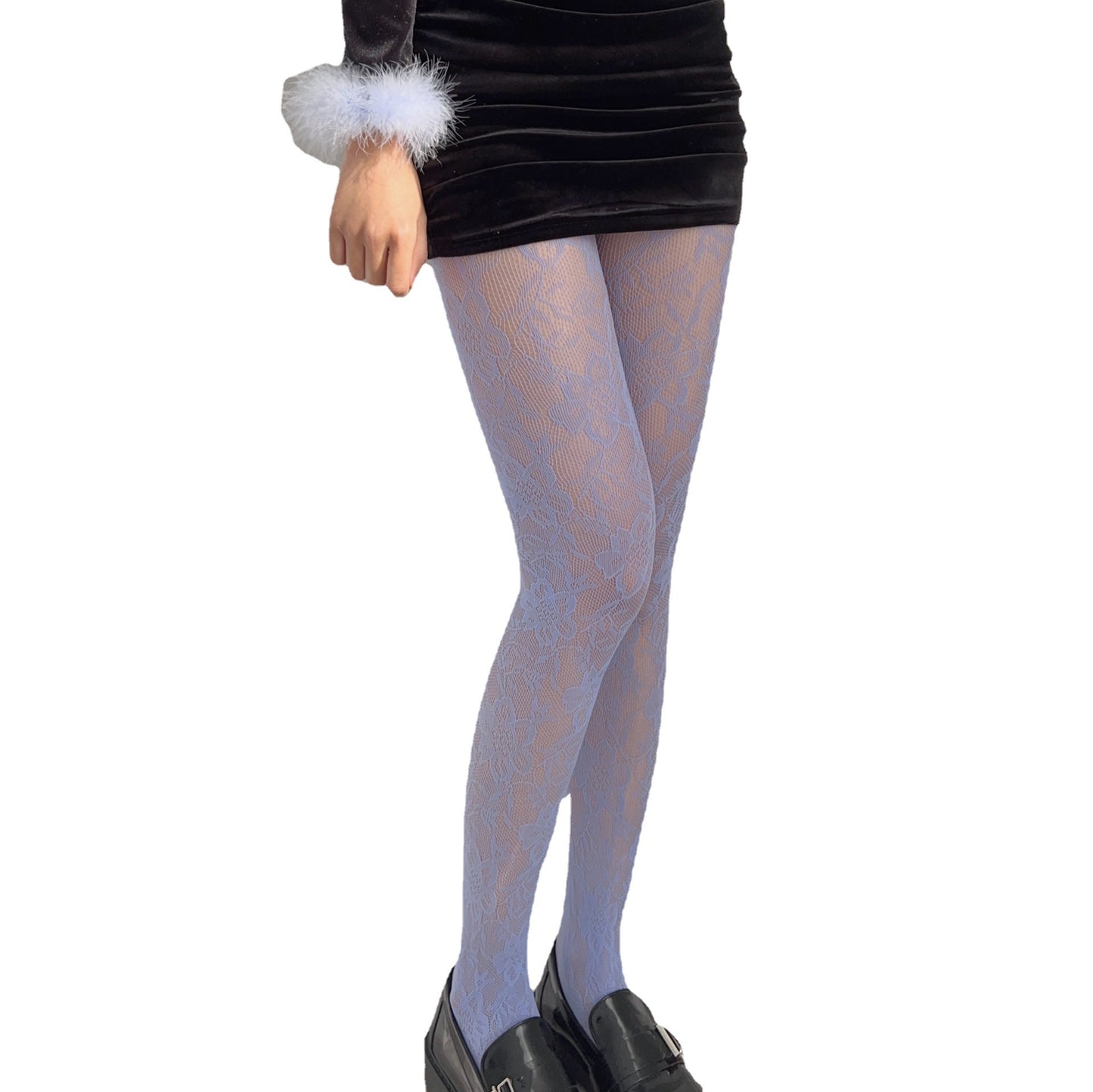 FREEDOMBEAUTY | New Macaron Dream Romance Sexy Wedding Dress Lace Flower Girl Sweet Pantyhose Sweet Mesh Stockings