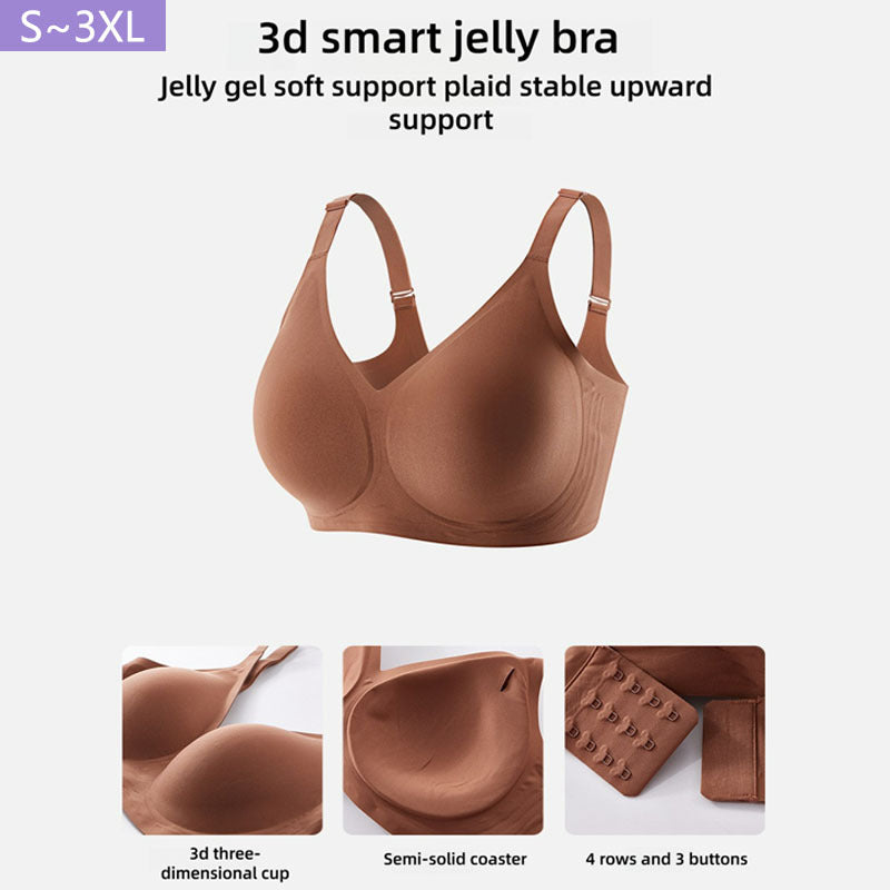 FREEDOMBEAUTY | Cross-border explosion Large size jelly Simple elastic U-shaped back bra Beautiful back underwear Comfortable and breathable strip gathering text