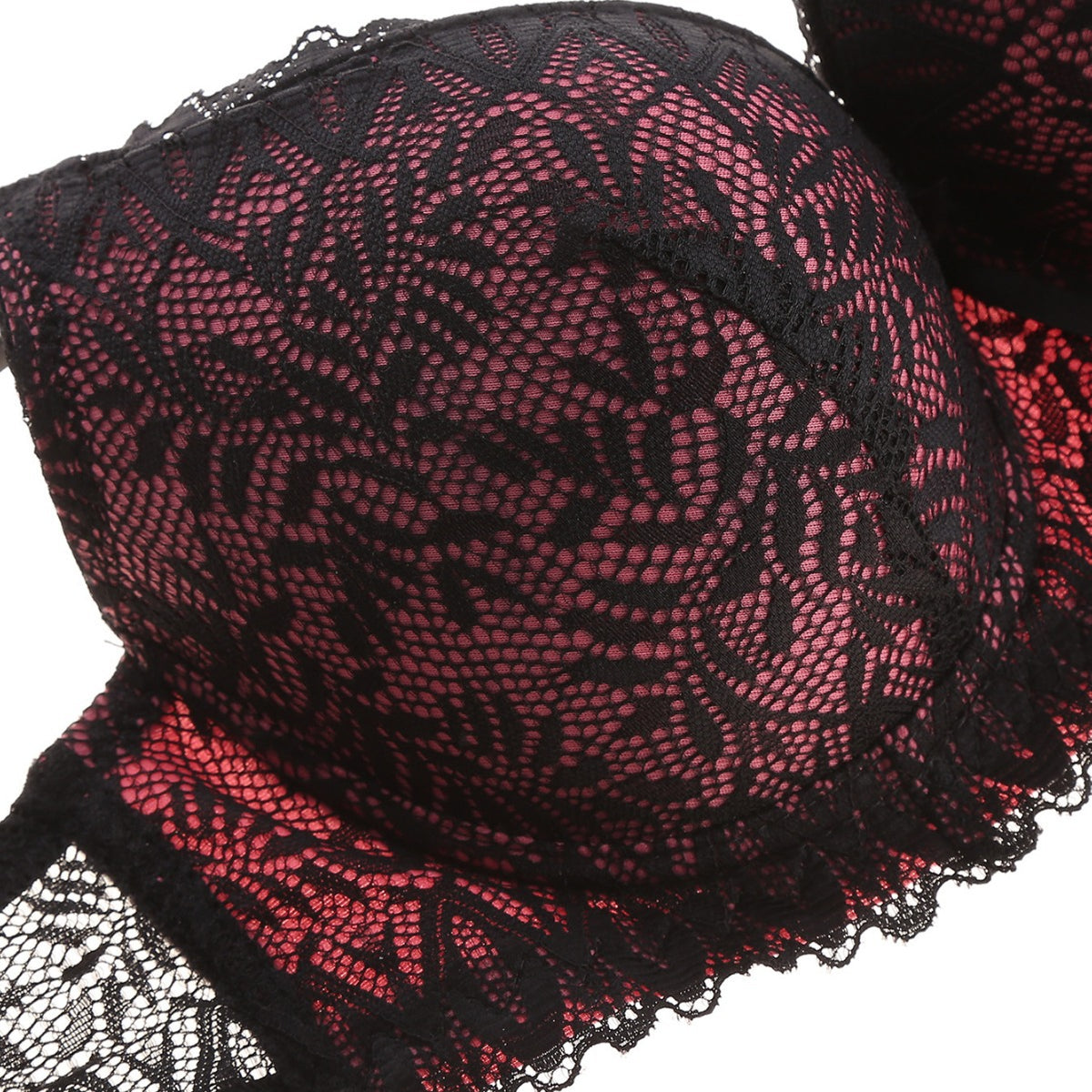 FREEDOMBEAUTY | Women's Lace Bra Set Breathable Black Contrasting Underwear Panties Breast Belt Chest Pad Thin Mold Cup Sexy Thin