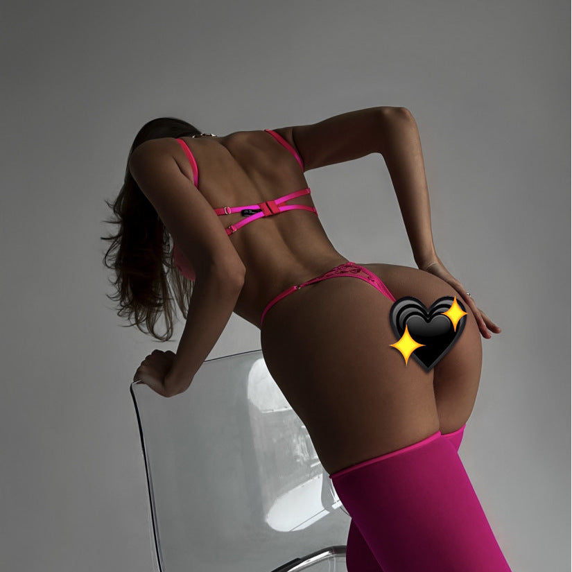 freedombeauty|ins love embroidery splicing strap sex underwear sex underwear kit