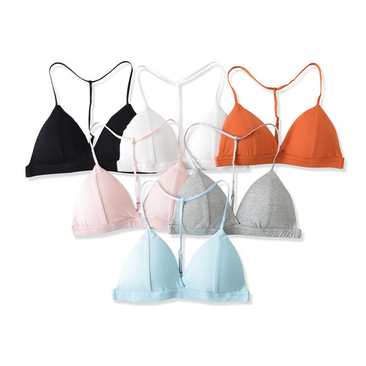 FREEDOMBEAUTY | Underwear women's thin summer girl thin shoulder strap small chest French beautiful back sexy tube top triangle cup no steel ring bra