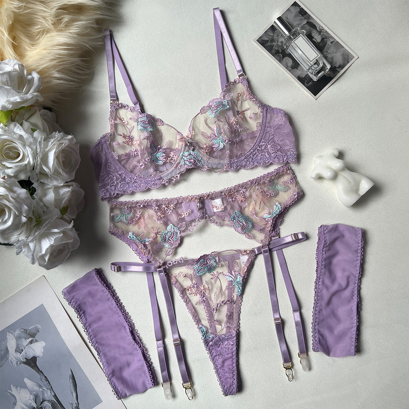 freedombeauty|Heavy Industry Embroidery Splicing Lace Straps Sex Underwear Sex  lingerie set