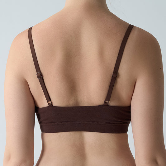 FreedomBeauty | Cotton Triangle Bralette Deep V Sexy Cotton Rimless Bra Comfortable Home Underwear