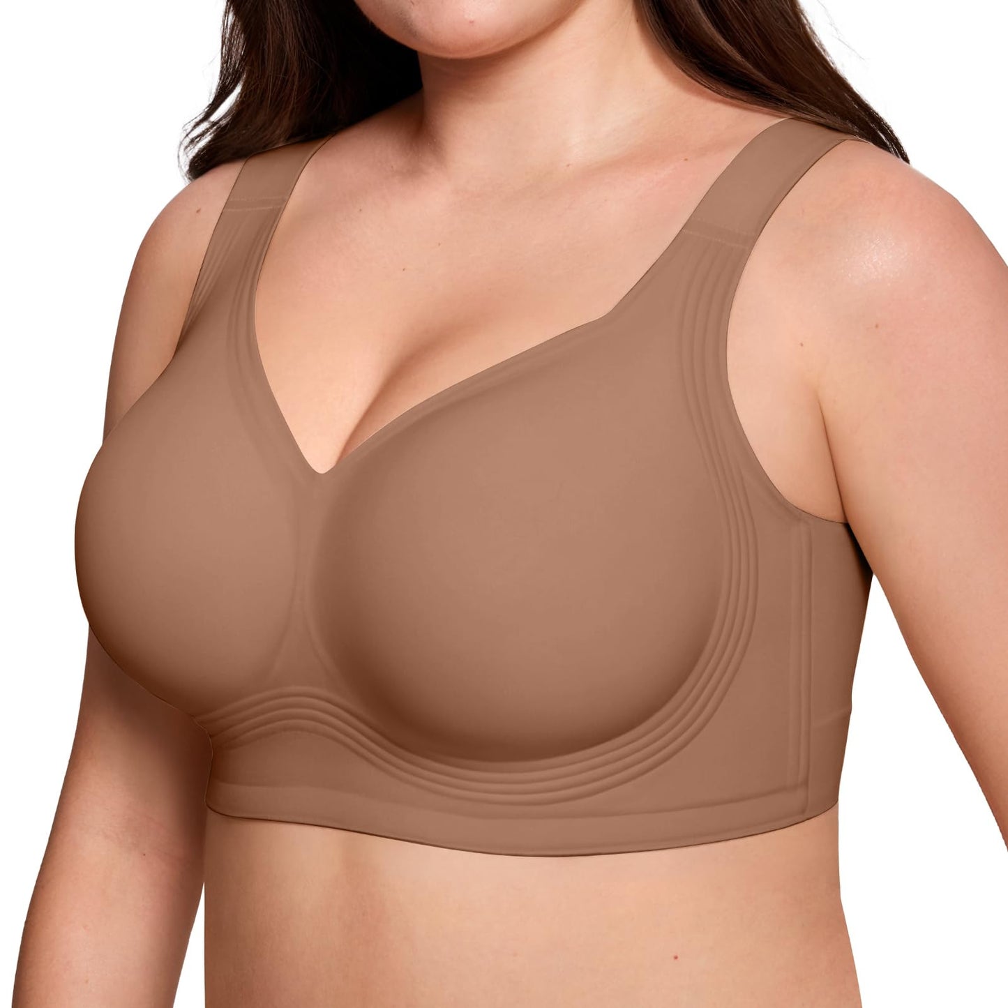 FREEDOMBEAUTY | Export Soft Support Large Bust Bra for Women, Seamless, Thin, Wireless, Push-Up Comfortable Full-Size Girl Jelly Bra