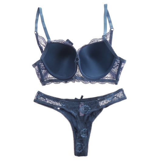 FREEDOMBEAUTY | Lace Women's Bra Set Underwear Panties Versatile Breathable Thin Cup Spring with Chest Pad Thin Ultra Thin