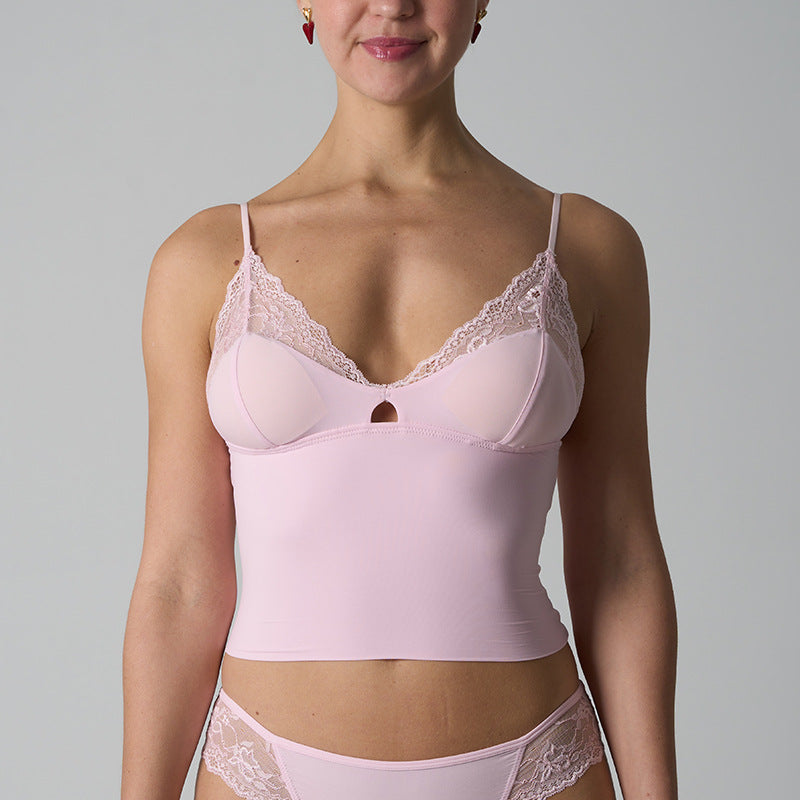 FREEDOMBEAUTY | SK * M Kardashian LACE Top SK Home Ultra Elastic Strap Chest Pad Skin-friendly Sexy Lace Adjustable Sling