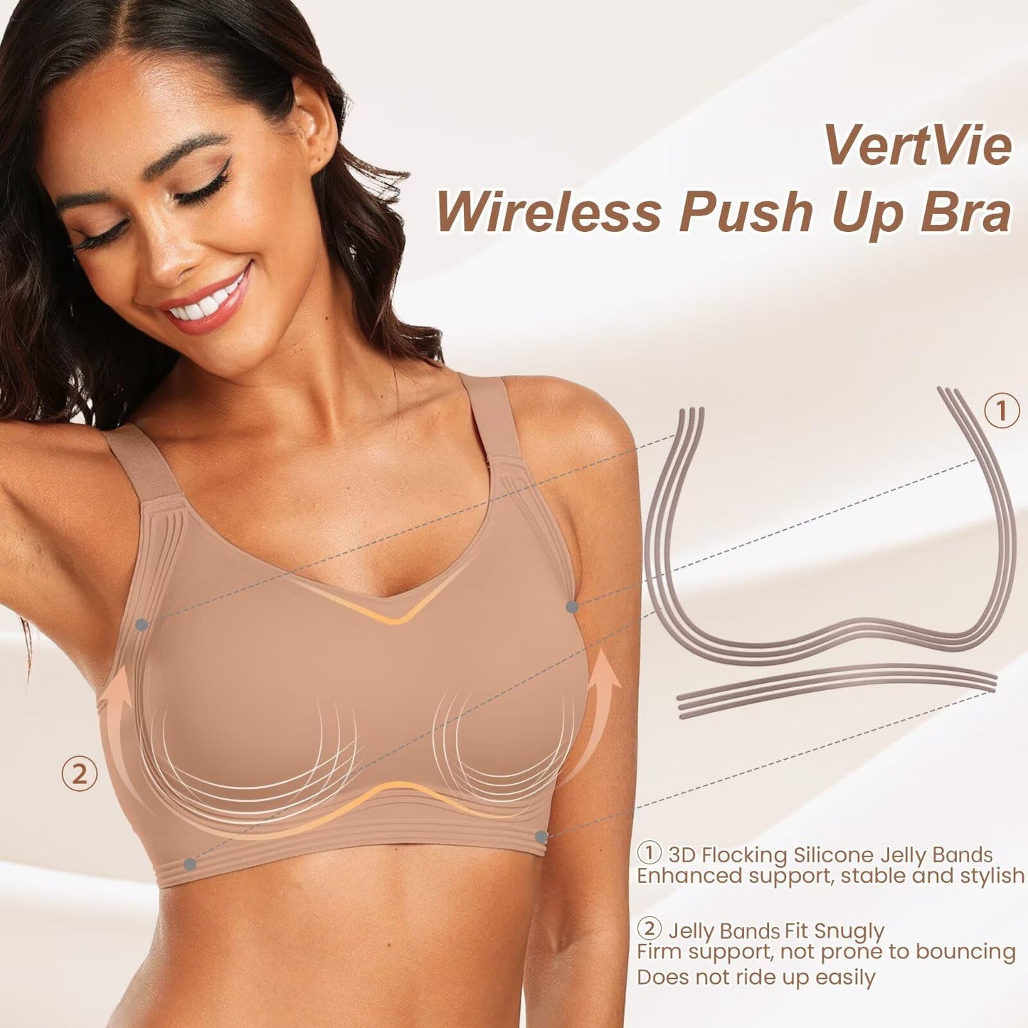 FREEDOMBEAUTY |OEAK Womens Seamless Push Up Bras No Underwire Full Coverage