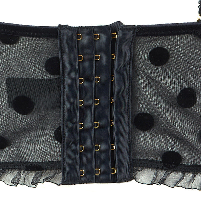 FREEDOMBEAUTY | FQ2775 Flocking Polka Dot Non-elastic Mesh SpongeBob Pad Fish Bone Chest Bone Wear Mesh Shoulder Strap Removable Spice Girl Pack