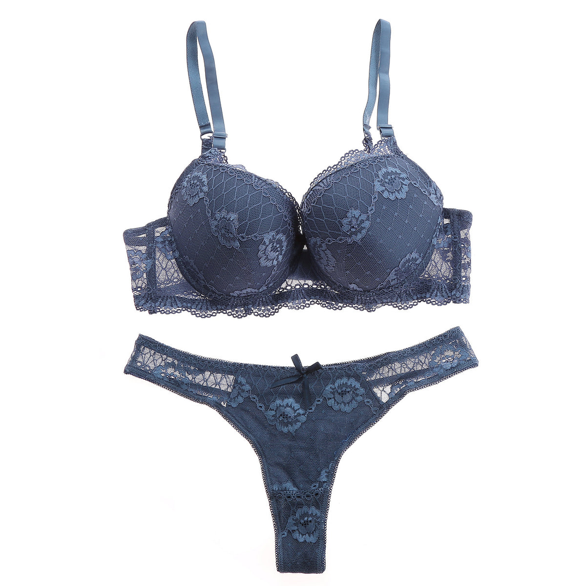FREEDOMBEAUTY | Lace Women's Bra Set Underwear Panties Versatile Breathable Thin Cup Spring with Chest Pad Thin Ultra Thin