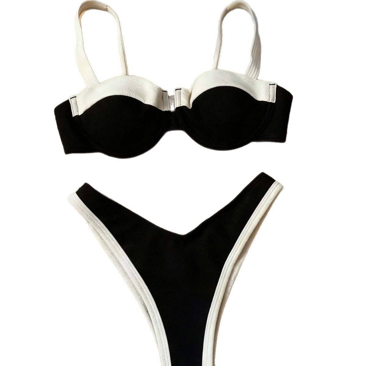FREEDOMBEAUTY | Splicing split swimsuit women's 2025 new Amazon high-waisted bikini sexy seaside swimsuit