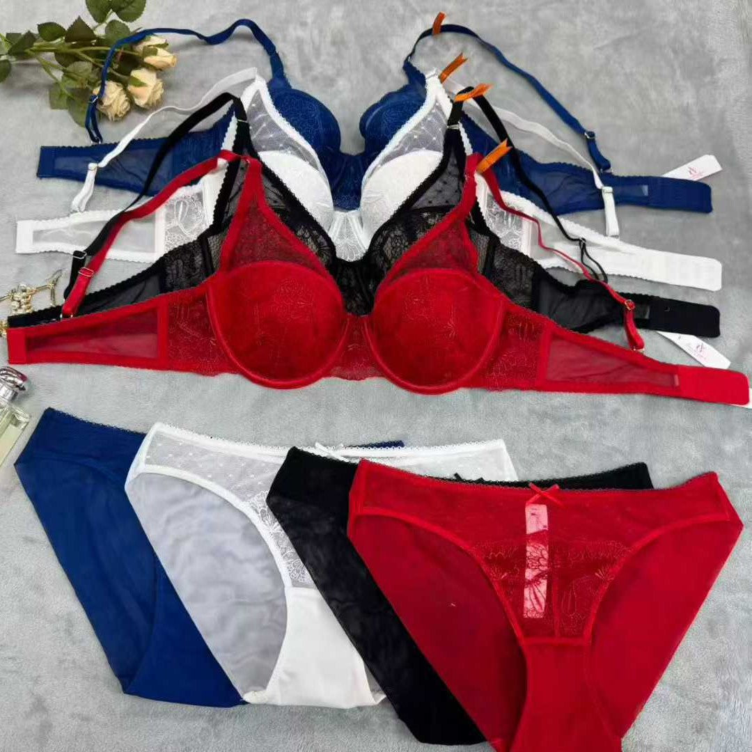 FREEDOMBEAUTY | Foreign trade underwear new European and American style thin style big chest shows small sexy half cup bra breathable gathering bra cover