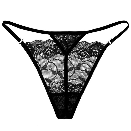 FREEDOMBEAUTY | European and American women's lace thong low waist sports hip lift high fork fashion metal underwear thin strap sexy t-pants