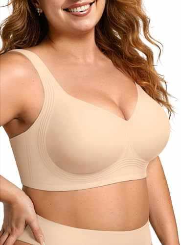 FREEDOMBEAUTY |OEAK Womens Wireless Jelly Bra Plus Size Supportive Seamless