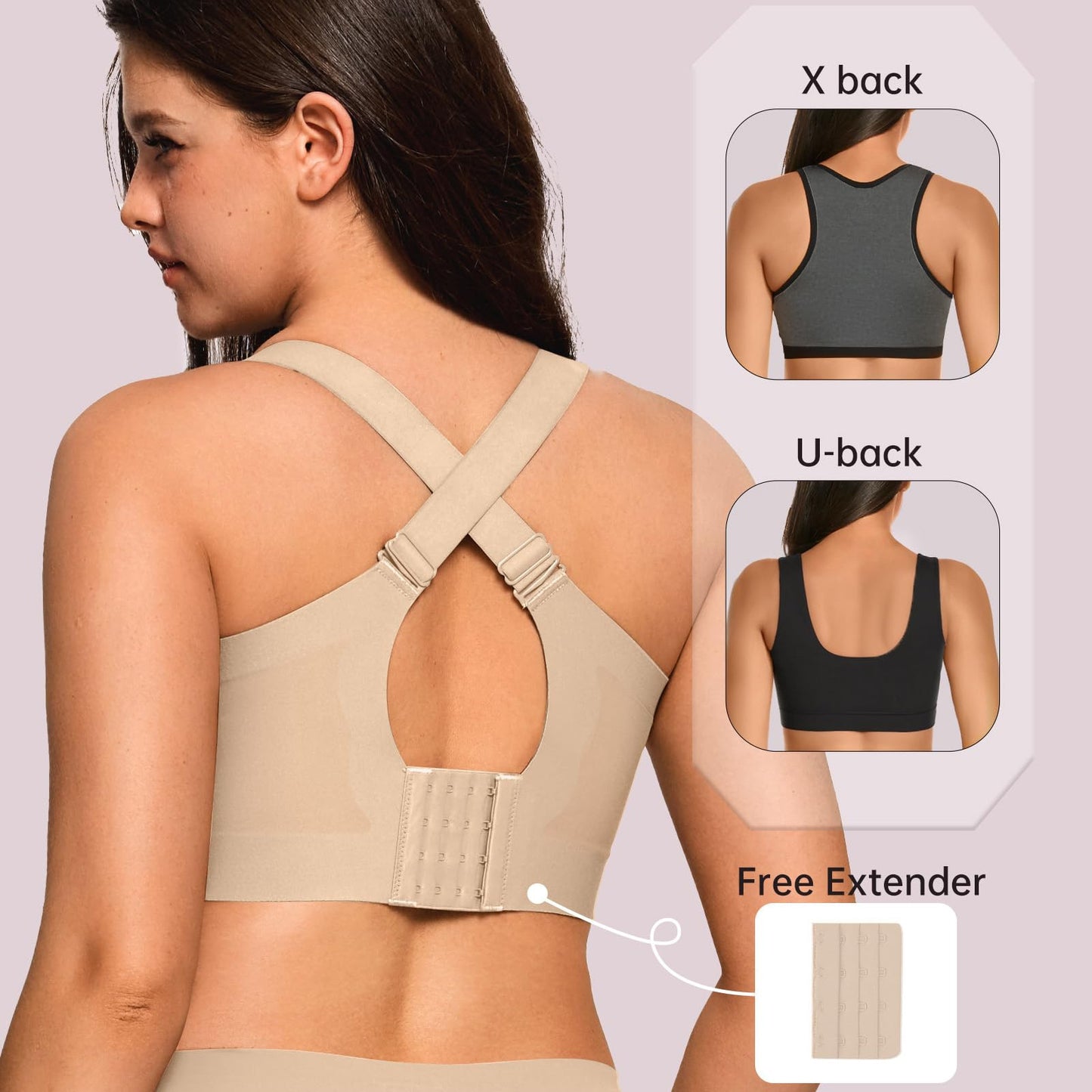 FREEDOMBEAUTY | Solid color pull-up soft three-dimensional bra, beautiful back underwear, soft support, comfortable and breathable jelly bra