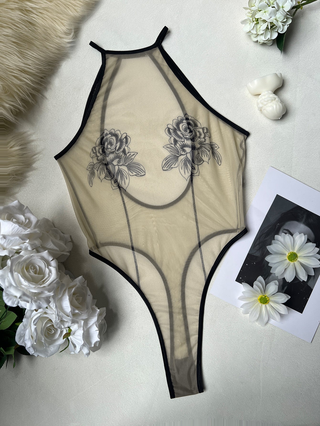 FREEDOMBEAUTY | European and American women's hollowed-out leggings backless integrated underwear backless tights