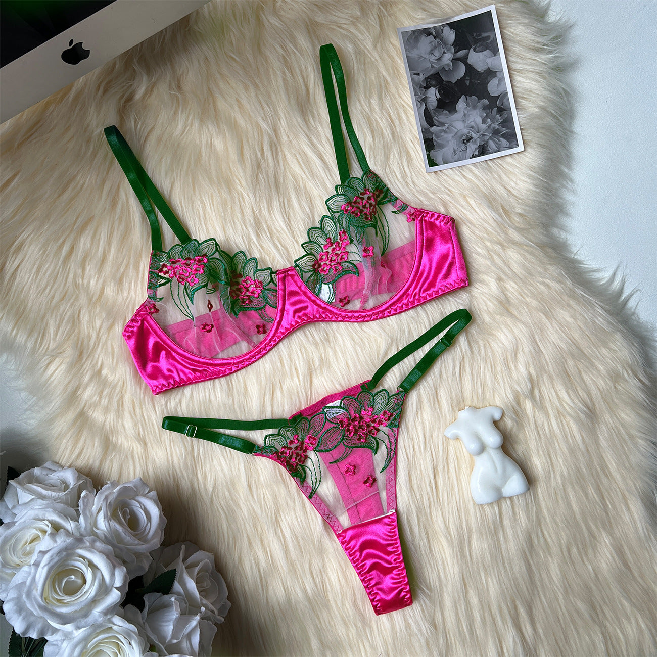 freedombeauty|Fun Tassel Underwear Steel Rim Mesh Underwear Set Sexy Kit