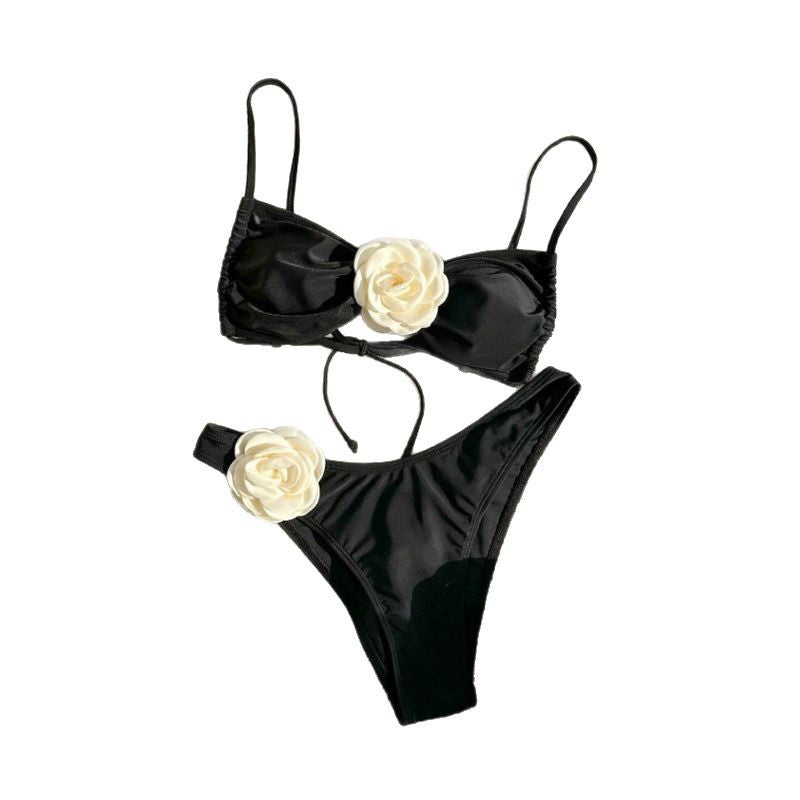 FREEDOMBEAUTY | 2025 new European and American fashion three-dimensional flower sexy bikini swimsuit women's vacation beach bikini swimsuit