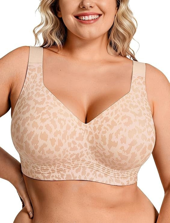 FREEDOMBEAUTY |OEAK Womens Wireless Jelly Bra Plus Size Supportive Seamless