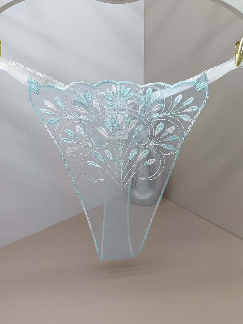 FREEDOMBEAUTY | Lace breathable French sexy women European and American perspective mesh embroidery light leaf embroidery cross-border