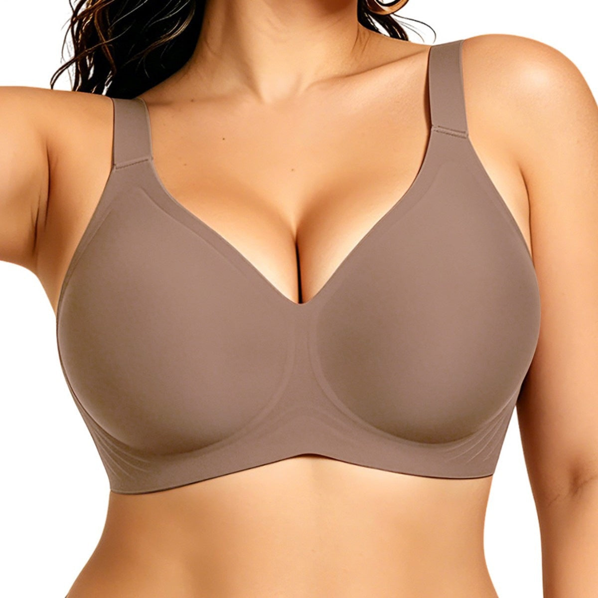FREEDOMBEAUTY | Cross-border European and American seamless soft support wireless fixed cup comfortable bra bra underwear women's gathering lifting upward support