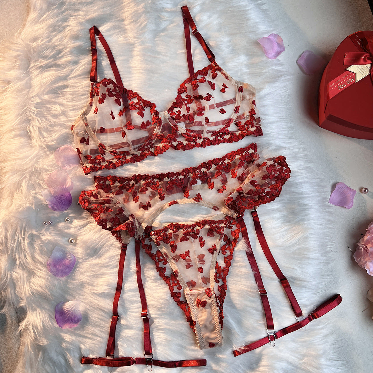 freedombeauty|Love Heavy Industry Embroidery Splicing Straps Sex Underwear Sex  lingerie set